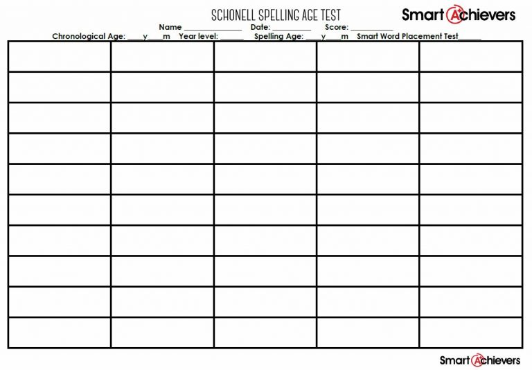 SCHONELL TESTING ~ Smart Achievers